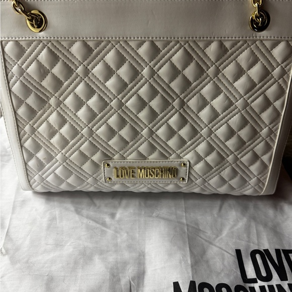 Love Moschino Cream Quilted Shoulder Bag - Picture 7 of 7